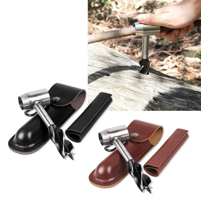 Bushcraft Hand Auger Drill – Scotch Eye Wood Auger for Camping & Survival Gear