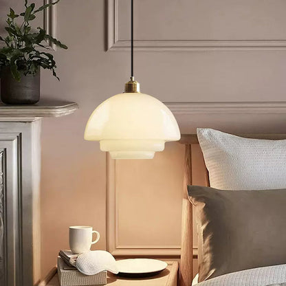LuxRoyale Art Deco Glass Pendant Light - Elegant Mid-Century Modern Ceiling Lamp