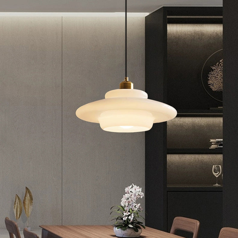 LuxRoyale Art Deco Glass Pendant Light - Elegant Mid-Century Modern Ceiling Lamp