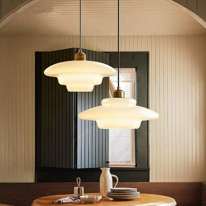 LuxRoyale Art Deco Glass Pendant Light - Elegant Mid-Century Modern Ceiling Lamp