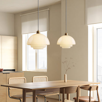 LuxRoyale Art Deco Glass Pendant Light - Elegant Mid-Century Modern Ceiling Lamp