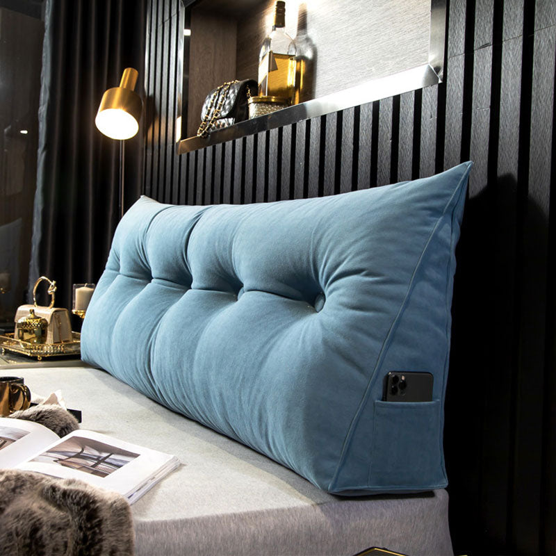 RoyaleGlow Luxury Wedge Pillow - Ergonomic Support for Bed & Sofa - Blue / Small - 100x50x20cm