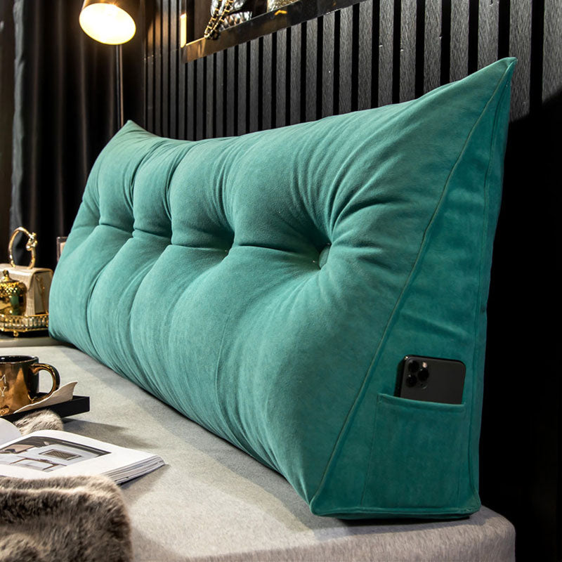 RoyaleGlow Luxury Wedge Pillow - Ergonomic Support for Bed & Sofa - Emerald / Small - 100x50x20cm