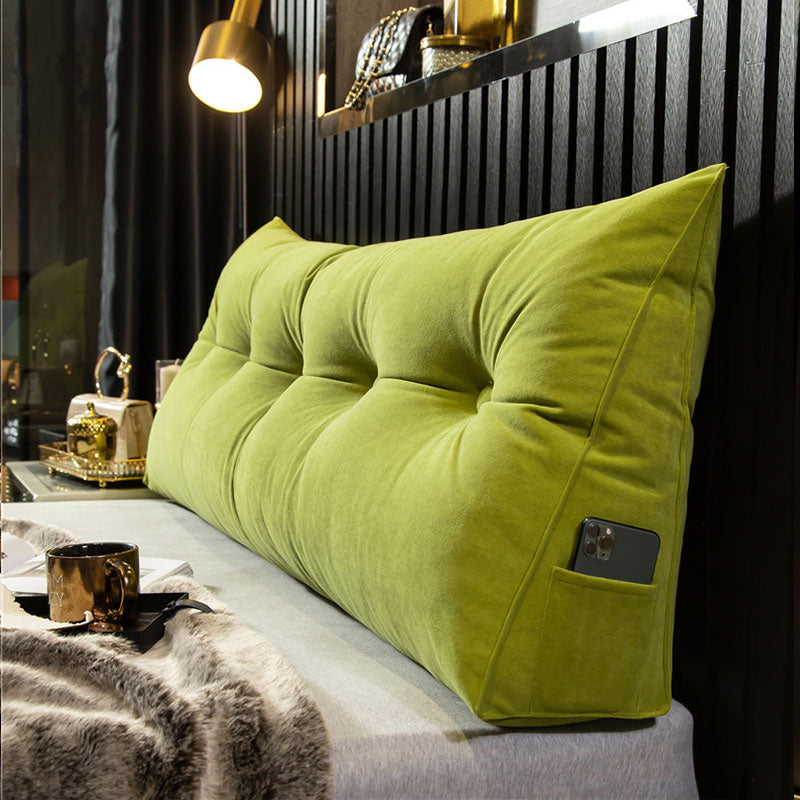 RoyaleGlow Luxury Wedge Pillow - Ergonomic Support for Bed & Sofa - Green / Small - 100x50x20cm