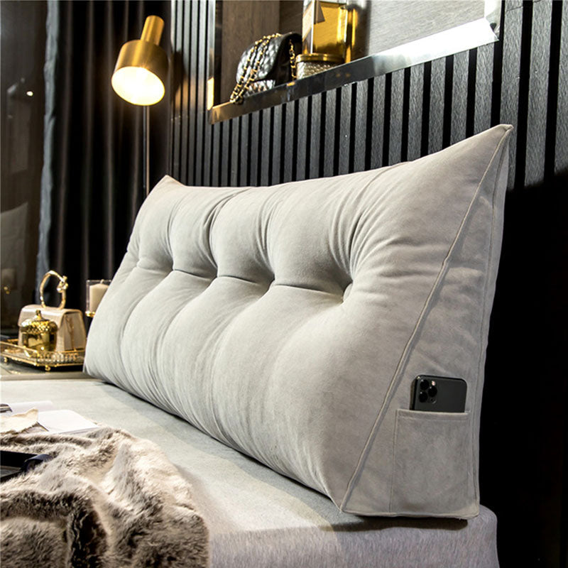 RoyaleGlow Luxury Wedge Pillow - Ergonomic Support for Bed & Sofa - Gray / Small - 100x50x20cm