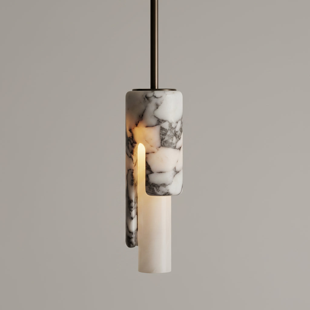  High-end Natural Luxury Stone Chandelier Wabi-sabi Style Bedroom Bedside Retro Dining Room Art Pendant Lamp Indoor Decor