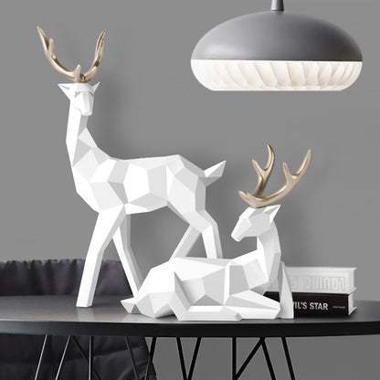 Luxora Stag Figures Sculpture - Elegant Deer Pair Art Decor
