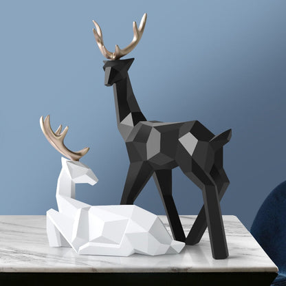 Luxora Stag Figures Sculpture - Elegant Deer Pair Art Decor
