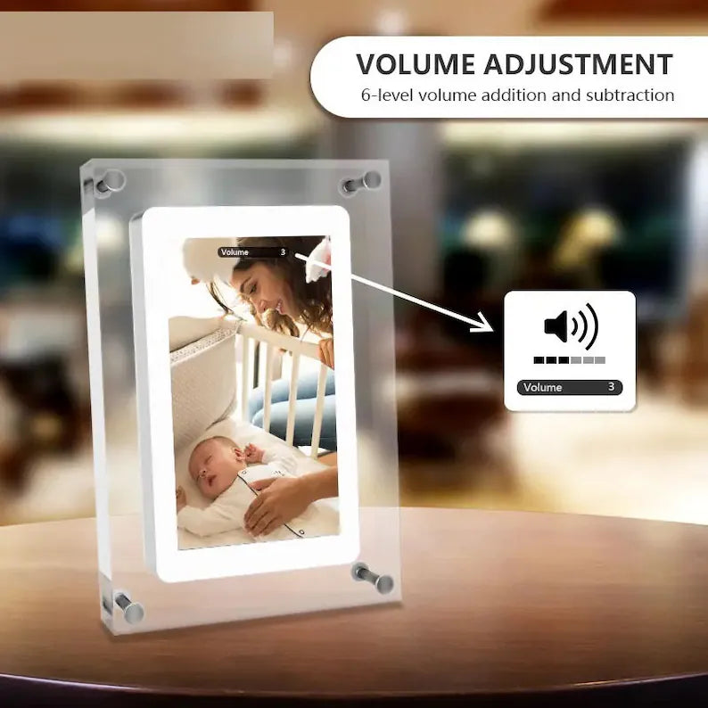 Royaleva Motion Video Frame – Acrylic Digital Display, Customizable & Rechargeable - 5inches / Plug