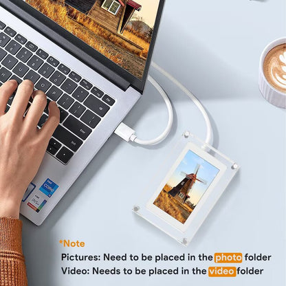 Royaleva Motion Video Frame – Acrylic Digital Display, Customizable & Rechargeable - 5inches / Plug