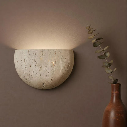 LuxRoyale Wabi-Sabi Stone Retro Wall Sconce Eclipse Warm Glow