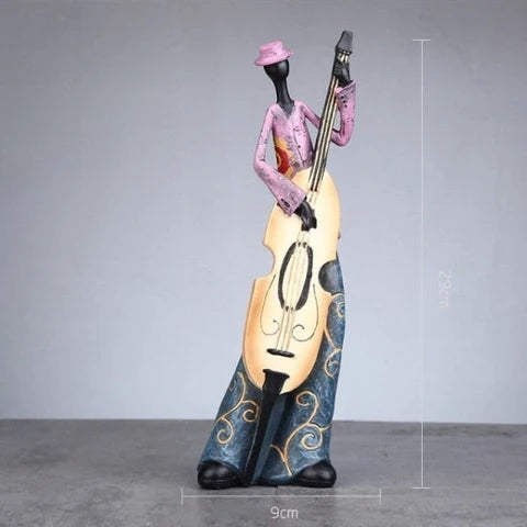Royelux Abstract Jazz Musician Figurine - Decorative Bass Player Sculpture for Home Decor