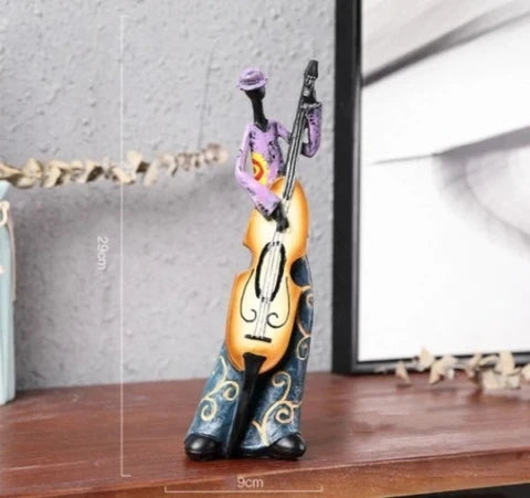 Royelux Abstract Jazz Musician Figurine - Decorative Bass Player Sculpture for Home Decor