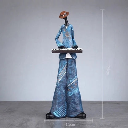 Royelux Abstract Jazz Musician Figurine - Decorative Bass Player Sculpture for Home Decor
