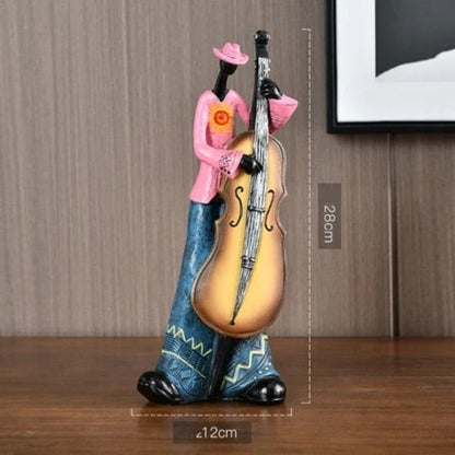 Royelux Abstract Jazz Musician Figurine - Decorative Bass Player Sculpture for Home Decor