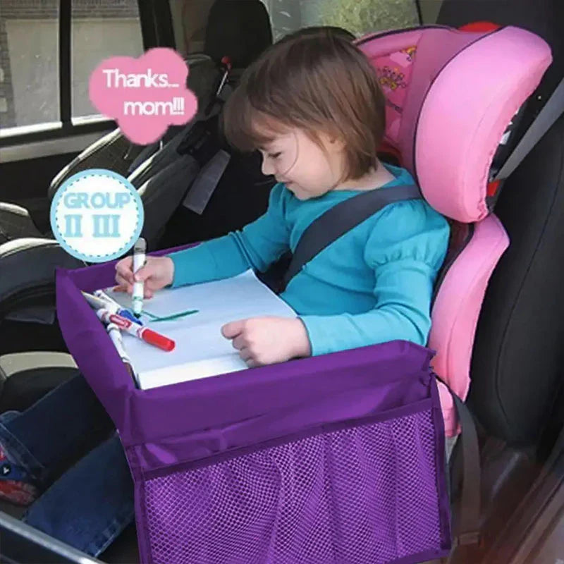 RoyaleGlow Baby Car Seat Tray with Storage Pockets
