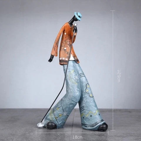 Royelux Abstract Jazz Musician Figurine - Decorative Bass Player Sculpture for Home Decor
