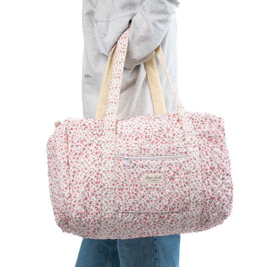 RoyaleGlow Peony Floral Travel Duffel Bag for Stylish Trips