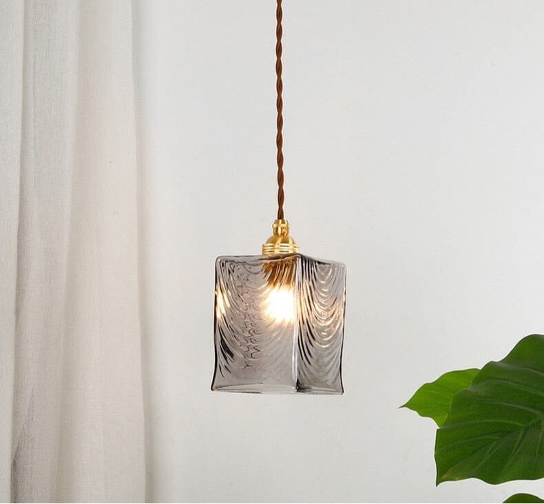 Royallure Chic Industrial Vintage Glass Pendant Lighting Fixture - Rectangle