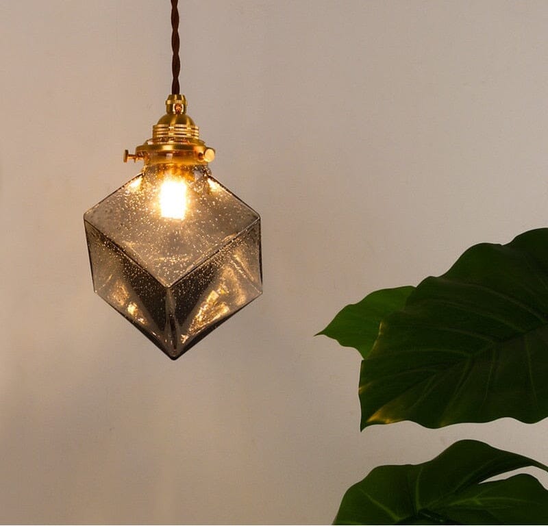 Royallure Chic Industrial Vintage Glass Pendant Lighting Fixture - Rectangle