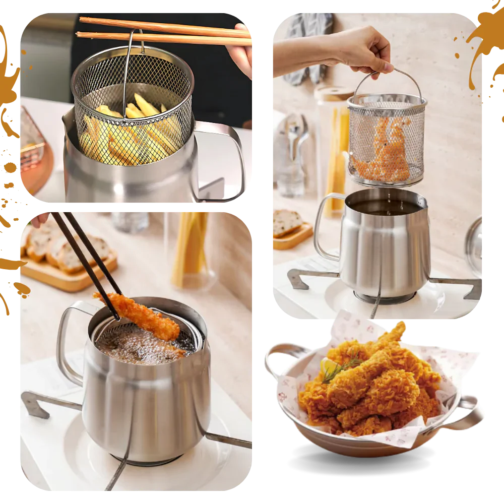 Luxora 2-in-1 Stainless Steel Deep Frying Pot for Easy Cooking