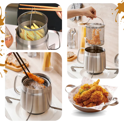 Luxora 2-in-1 Stainless Steel Deep Frying Pot for Easy Cooking