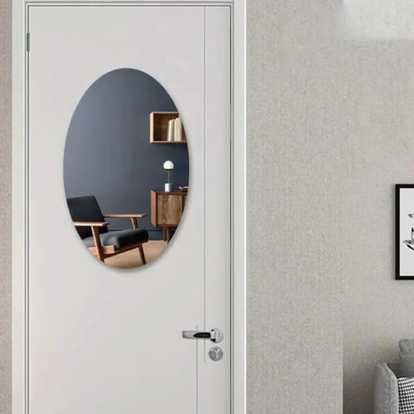 Luxora Adhesive Mirror | Oval Shape for Easy Installation