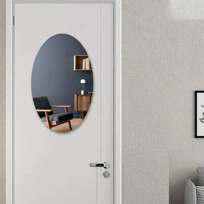 Luxora Adhesive Mirror | Oval Shape for Easy Installation