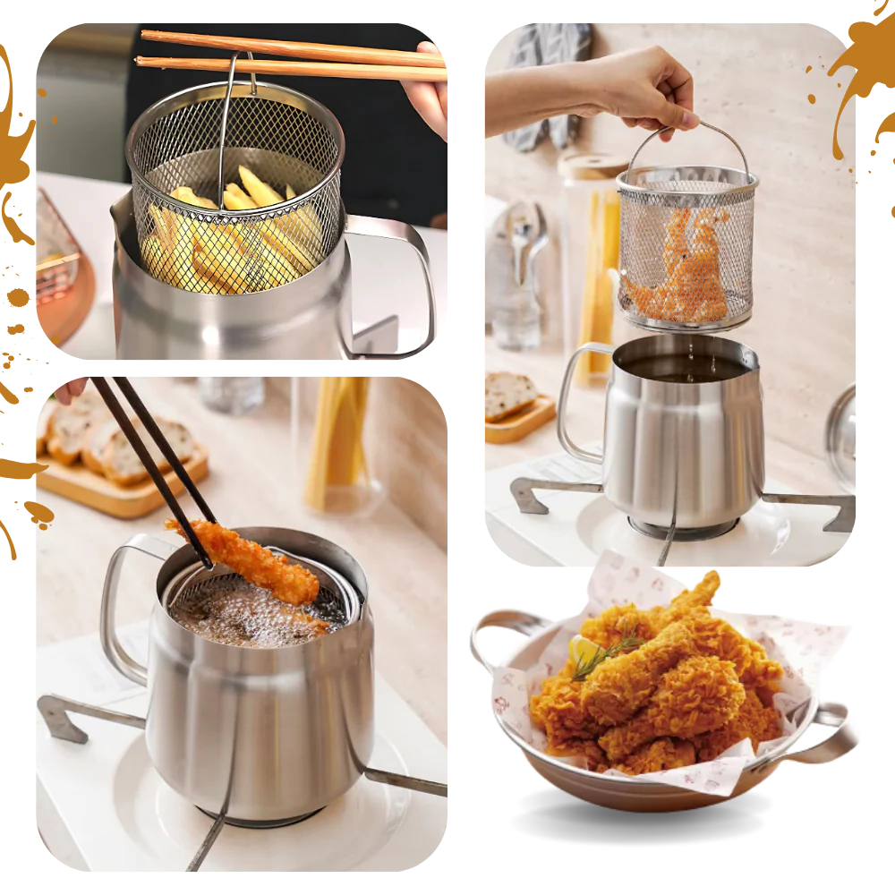 Luxora 2-in-1 Stainless Steel Deep Frying Pot for Easy Cooking