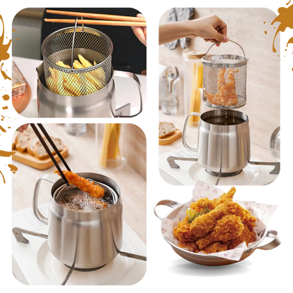 Luxora 2-in-1 Stainless Steel Deep Frying Pot for Easy Cooking
