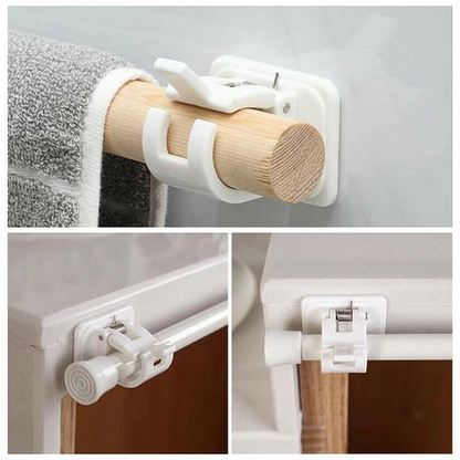 RoyaleGlow Adjustable Curtain Holders - Strong Self-Adhesive