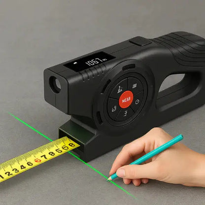 Royallure 3-in-1 Digital Laser Tape Measure – Tape, Laser & Cross-Line, Backlit LCD