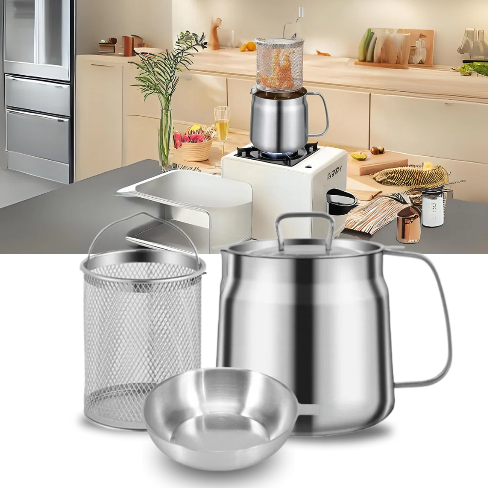 Luxora 2-in-1 Stainless Steel Deep Frying Pot for Easy Cooking