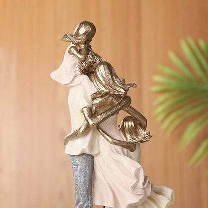 RoyaleGlow Family Embrace Sculpture - Modern Resin Figurine for Home Decor