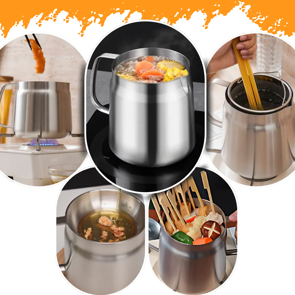Luxora 2-in-1 Stainless Steel Deep Frying Pot for Easy Cooking
