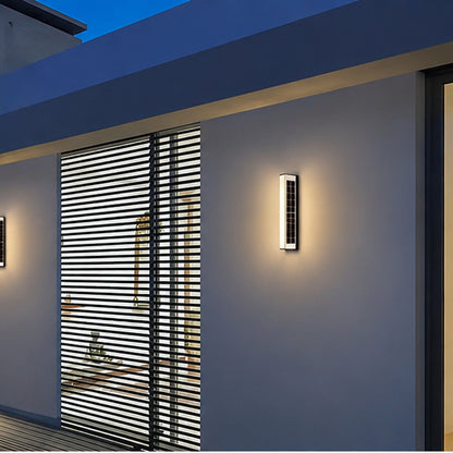 Royelux Modern Outdoor Solar LED Wall Sconce Light for Exterior Garden & Patio Lighting