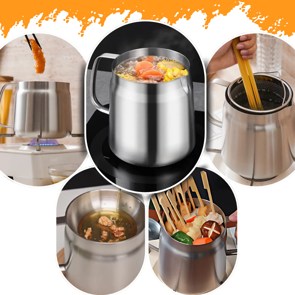 Luxora 2-in-1 Stainless Steel Deep Frying Pot for Easy Cooking