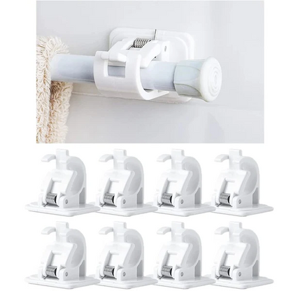 RoyaleGlow Adjustable Curtain Holders - Strong Self-Adhesive