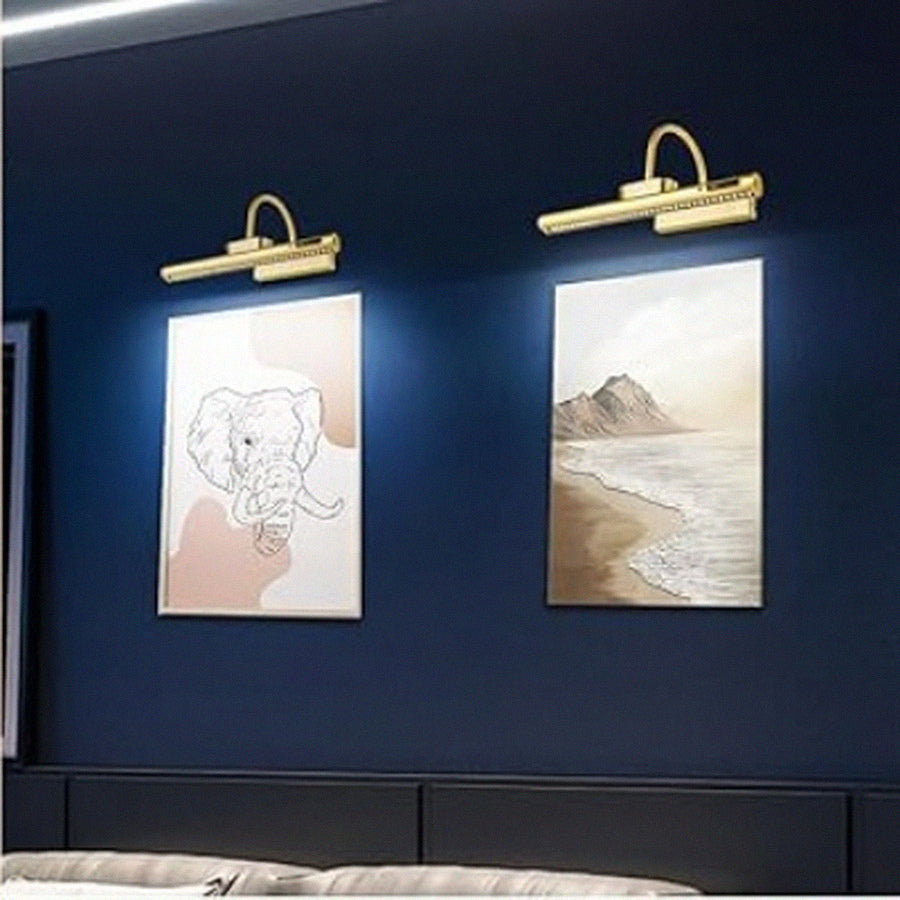 Lumora Elegant Gold LED Picture Light with Remote Dimmable