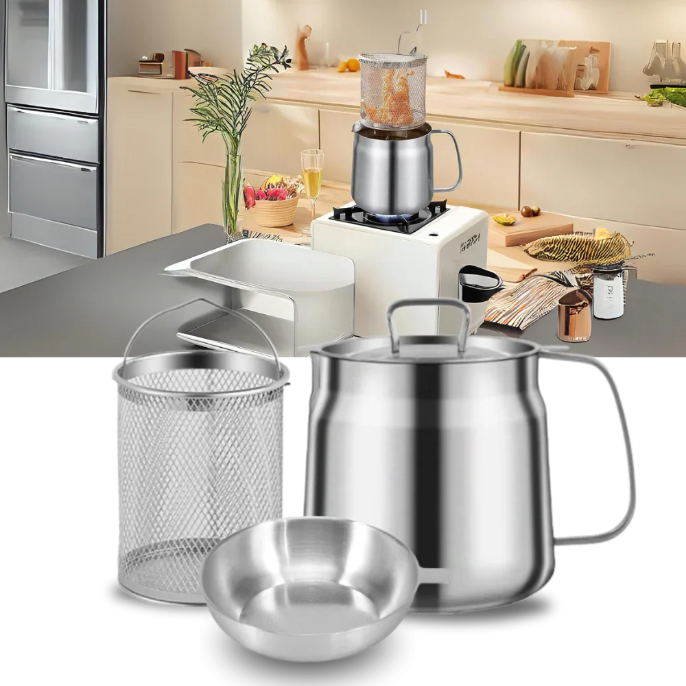 Luxora 2-in-1 Stainless Steel Deep Frying Pot for Easy Cooking