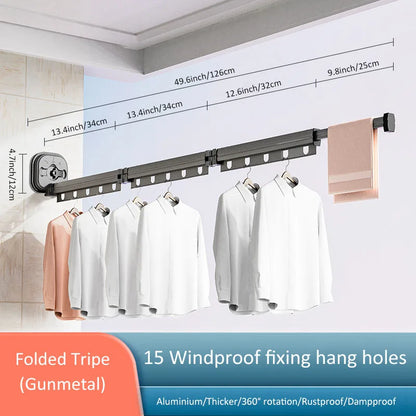 Royallure Retractable Wall-Mounted Laundry Drying Rack – Space-Saving Clothes Hanger with Easy Installation