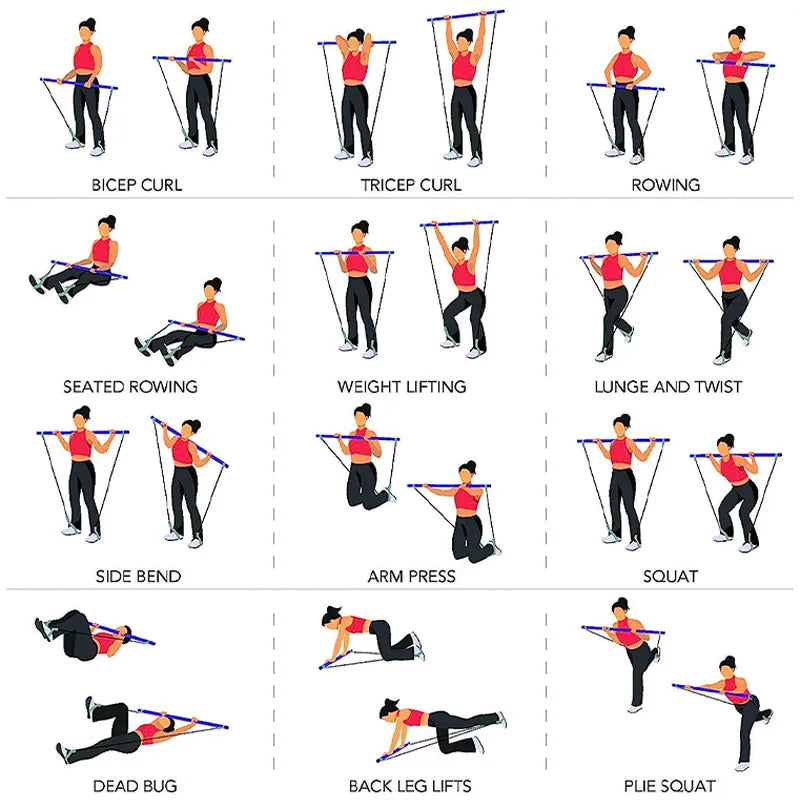 Royallure Ultimate Pilates Bar Kit – Full-Body Workout for Strength, Flexibility & Toning