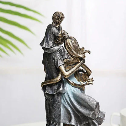 RoyaleGlow Family Embrace Sculpture - Modern Resin Figurine for Home Decor