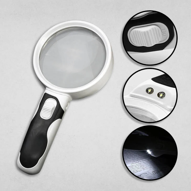 Luxora Optical Magnifying Glass with LED Light 20X Zoom