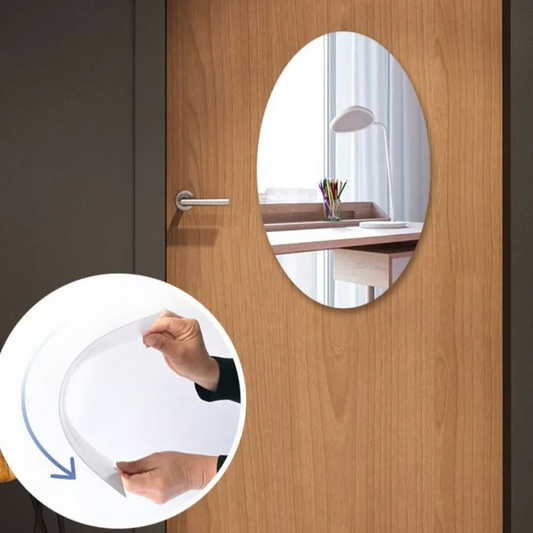 Luxora Adhesive Mirror | Oval Shape for Easy Installation