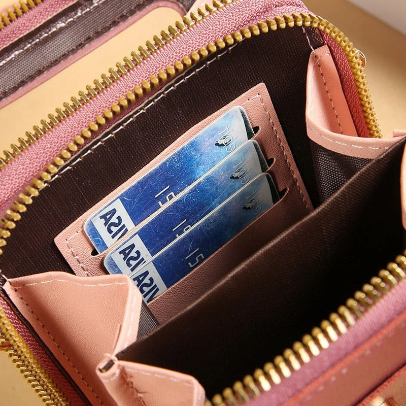 Luxora Leather Smartphone Clutch | Ladies Handbag with Touchscreen Window