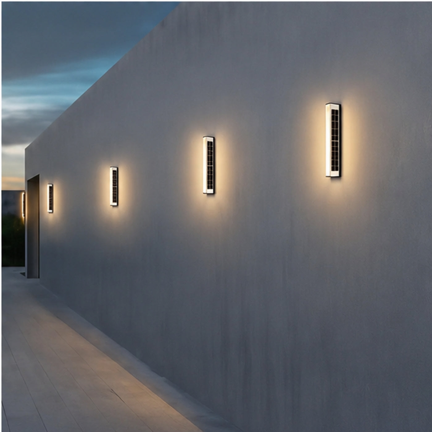 Royelux Modern Outdoor Solar LED Wall Sconce Light for Exterior Garden & Patio Lighting