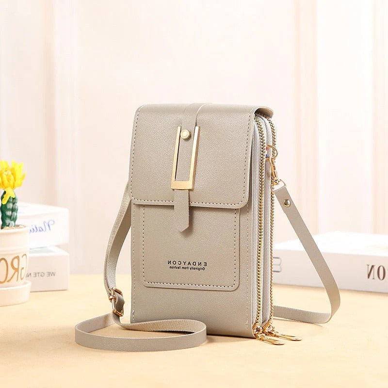 Luxora Leather Smartphone Clutch | Ladies Handbag with Touchscreen Window