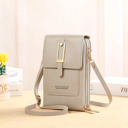 Luxora Leather Smartphone Clutch | Ladies Handbag with Touchscreen Window