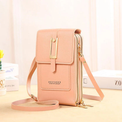 Luxora Leather Smartphone Clutch | Ladies Handbag with Touchscreen Window